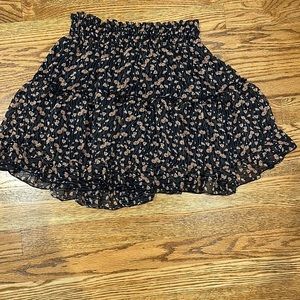 Navy Blue skirt with pink flowers, size S